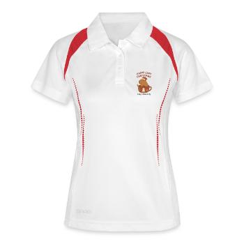 Capybara Christmas - Frauen Polo atmungsaktiv - Weiß/Navy - Vorne