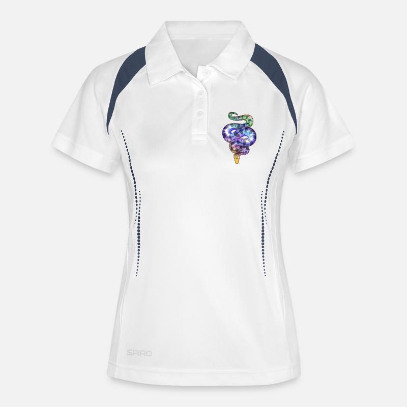 Rainbow Neon Snake - Women's Polo breathable - white/navy