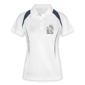 Blumen - Frauen Polo atmungsaktiv - Weiß/Navy - Vorne