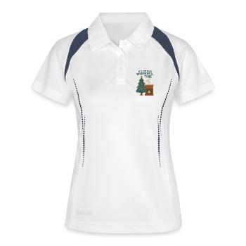 Cheminée de Noël - Polo respirant Femme - blanc/marine - Devant
