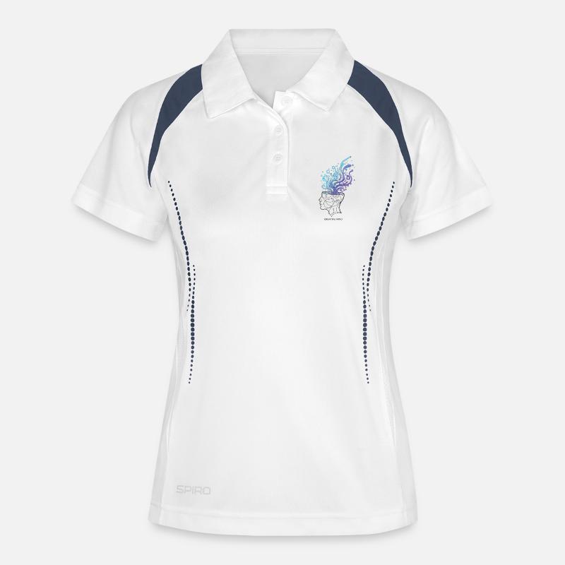 Creative Mind – Abstract Brain Illustration - Women's Polo breathable - white/navy