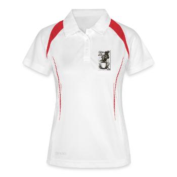 Café et âme - Polo respirant Femme - blanc/marine - Devant
