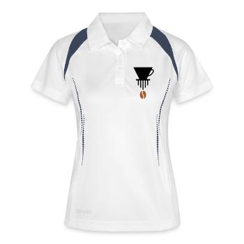 Pour-Over-Love: Minimalist Barista Icon - Women's Polo breathable - white/navy - Front