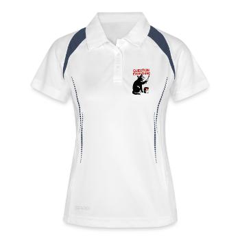 Tout remettre en question : Art des chats - Polo respirant Femme - blanc/marine - Devant
