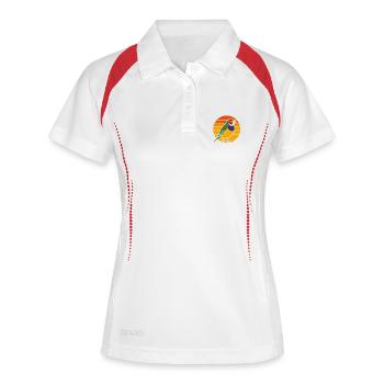 Magnificent Finch Gouldamadine Estrildidae Sunset Retro - Women's Polo breathable - white/navy - Front