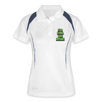 Dialecte néon Diction verte - Polo respirant Femme - blanc/marine - Devant