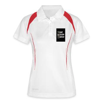 Manger dormir répéter - Polo respirant Femme - blanc/marine - Devant