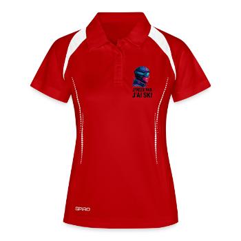 I can't I ski - Women's Polo breathable - white/navy - Front