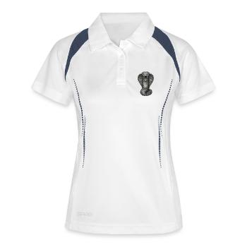 Illustration de lignes de graphite Cobra - Polo respirant Femme - blanc/marine - Devant