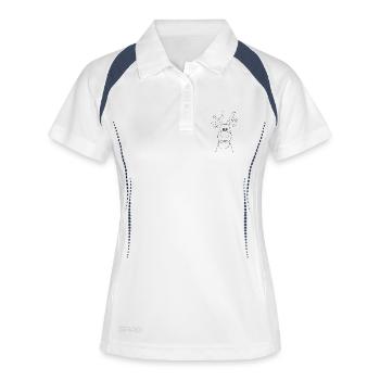 Renne de Noël  - Polo respirant Femme - blanc/marine - Devant