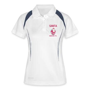Weihnachtsmann Weihnachtszeit Unartig Weihnachts - Frauen Polo atmungsaktiv - Weiß/Navy - Vorne