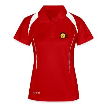 L’heure du café - Polo respirant Femme - blanc/marine - Devant