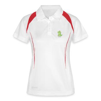 Kawaii Tree Rex Dino - Polo respirant Femme - blanc/marine - Devant