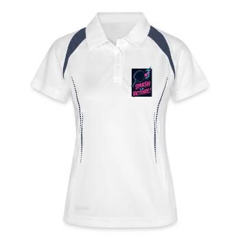 Smash la victoire ! Ping Pong - Polo respirant Femme - blanc/marine - Devant