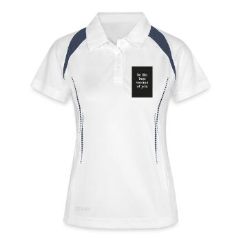 Sois la meilleure version de toi-même - Polo respirant Femme - blanc/marine - Devant