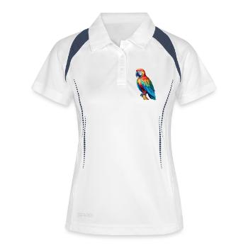 Perroquet - Polo respirant Femme - blanc/marine - Devant