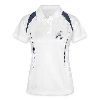 Night landscape at the mountain lake - Women's Polo breathable - white/navy - Front