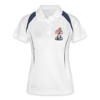 Cyclisme artistique, Cyclisme artistique, Cyclisme en salle, Fille - Polo respirant Femme - blanc/marine - Devant