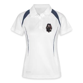 Gothic Zuckerschädel Puppe - Frauen Polo atmungsaktiv - Weiß/Navy - Vorne