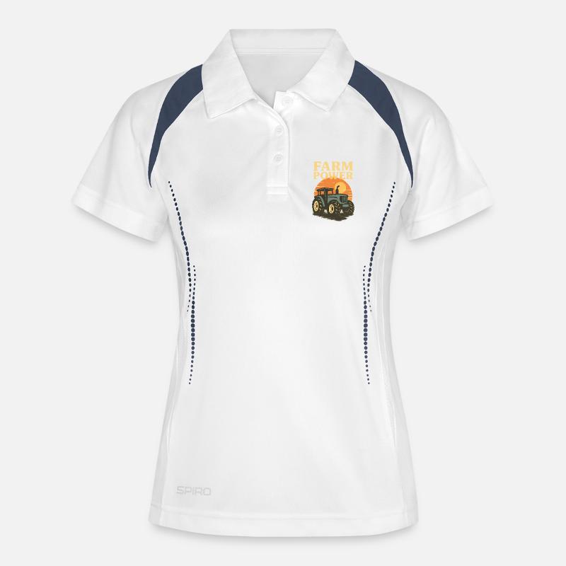 Tractor and Sunset - Women's Polo breathable - white/navy