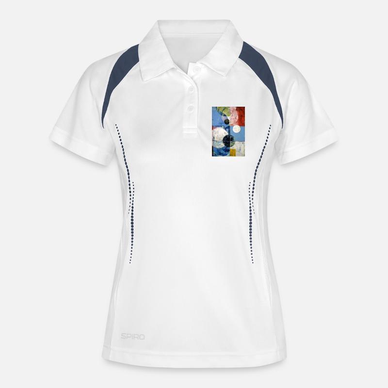 herbi793_abstract - Women's Polo breathable - white/navy