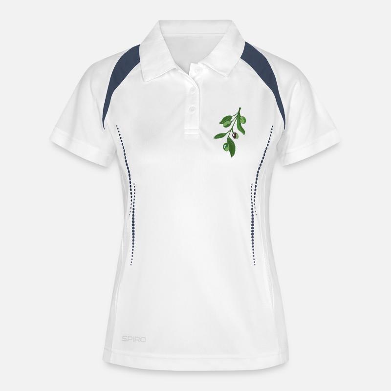Olive Branch Botany Illustration - Women's Polo breathable - white/navy