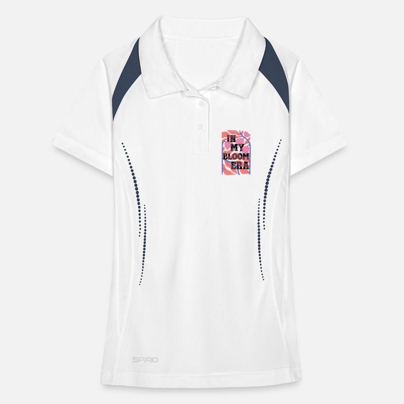 Bloom Nebula Florale Textkunst Frauen Polo atmungsaktiv