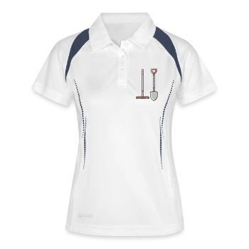 Schaufel icon - Frauen Polo atmungsaktiv - Weiß/Navy - Vorne