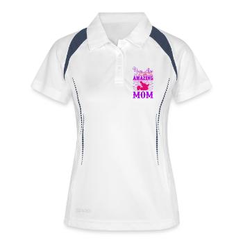 Du bist ein großartiges Muttertagshemd - Frauen Polo atmungsaktiv - Weiß/Navy - Vorne