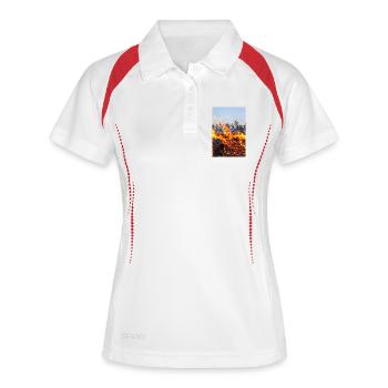 Affiche avec motif de feu de Pâques de Flame Inferno - Polo respirant Femme - blanc/marine - Devant