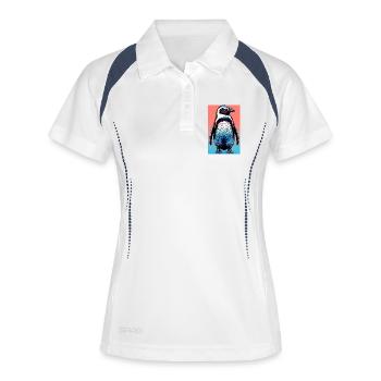 pingouin - Polo respirant Femme - blanc/marine - Devant