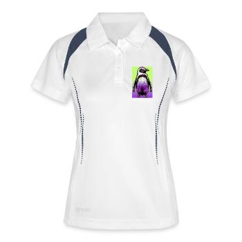 Pinguin - Frauen Polo atmungsaktiv - Weiß/Navy - Vorne