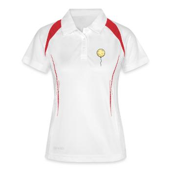 Look cartoon de ballons de lune - Polo respirant Femme - blanc/marine - Devant