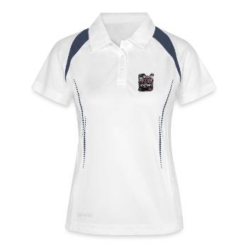 Trop précis pour expliquer – Gothic Pink - Polo respirant Femme - blanc/marine - Devant
