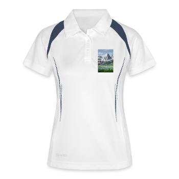 Alpine mountains and serene valley - Women's Polo breathable - white/navy - Front