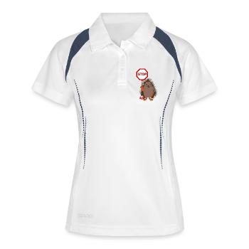 Arrêtez le harcèlement – Sweet Hedgehog - Polo respirant Femme - blanc/marine - Devant