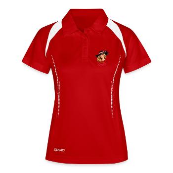 Team Bride - Frauen Polo atmungsaktiv - Weiß/Navy - Vorne