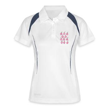 Kawaii cherries in pink - Women's Polo breathable - white/navy - Front