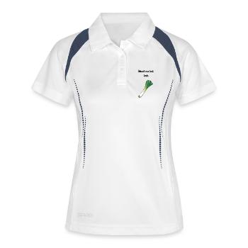 Jeu de mots : Shoot Me But Leek - Polo respirant Femme - blanc/marine - Devant
