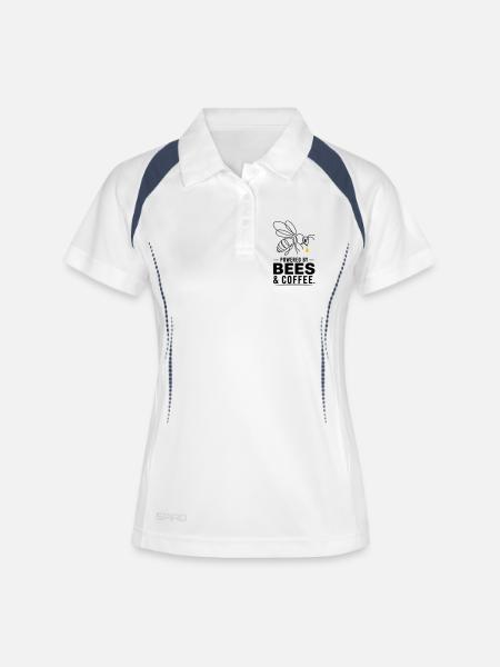 Bee with Drops in One Line Design - Women's Polo breathable - white/navy