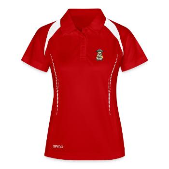 Funny UFO Cow Kann Mich Mal - Frauen Polo atmungsaktiv - Weiß/Navy - Vorne
