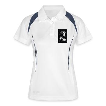 futur - Frauen Polo atmungsaktiv - Weiß/Navy - Vorne