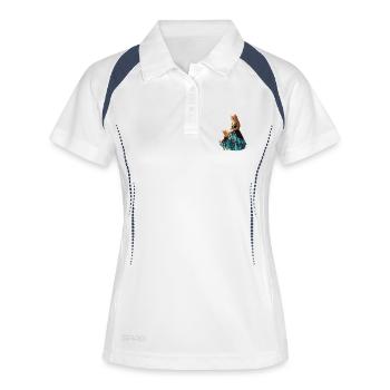 Cute Ginger Cat Mother and Daughter in Elegant Tur - Women's Polo breathable - white/navy - Front