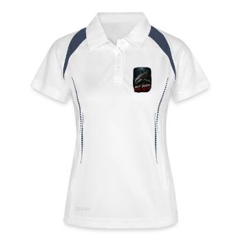 Pas Né pour les Filets – Réseau Fantôme Dauphin - Polo respirant Femme - blanc/marine - Devant
