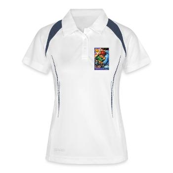 La colère est une tristesse qui n’a pas été absorbée - Polo respirant Femme - blanc/marine - Devant