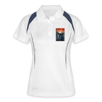 Hellcat - Kathe aus der Hölle - Frauen Polo atmungsaktiv - Weiß/Navy - Vorne