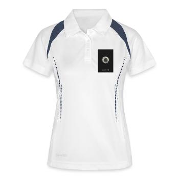 Dialing Memories – Vintage Telefon - Frauen Polo atmungsaktiv - Weiß/Navy - Vorne