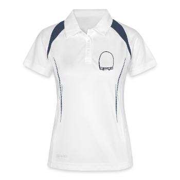 Schwarze Kappe - Frauen Polo atmungsaktiv - Weiß/Navy - Vorne