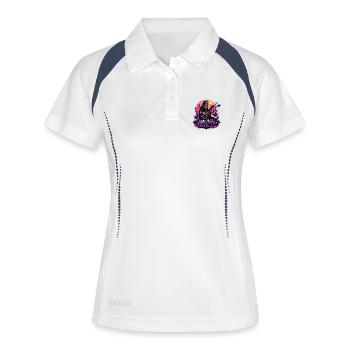 Gitarre - Frauen Polo atmungsaktiv - Weiß/Navy - Vorne