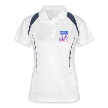 Cyclisme Néon Vélo Graphique - Polo respirant Femme - blanc/marine - Devant